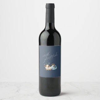 Étiquette Pour Bouteilles De Vin Vin de Thanksgiving Étiquette, Floral, Citrouille