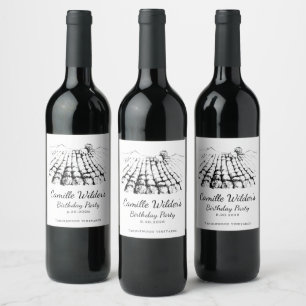 Étiquette Pour Bouteilles De Vin Vin Dégustation Vignoble Anniversaire