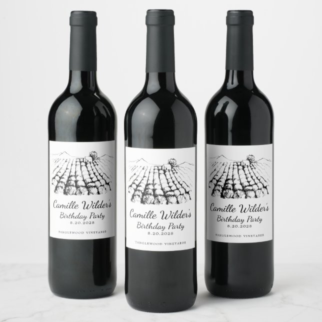 Étiquette Pour Bouteilles De Vin Vin Dégustation Vignoble Anniversaire (Bouteilles)