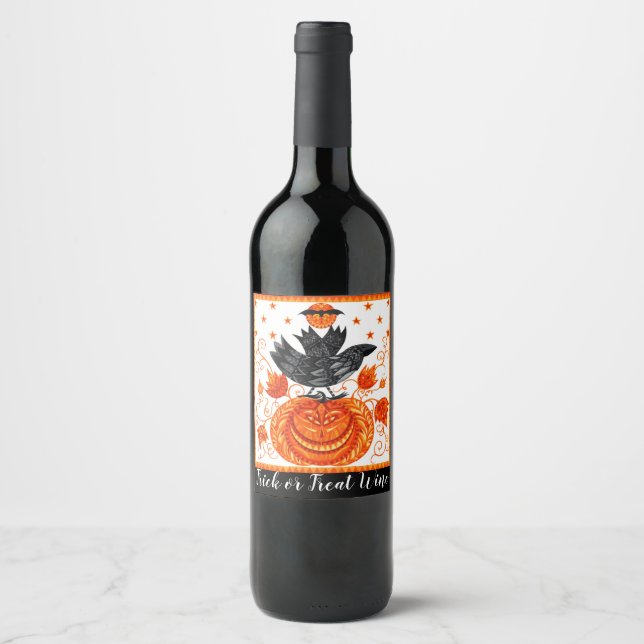 Étiquette Pour Bouteilles De Vin Vin d'Halloween (Devant)