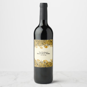 Étiquette Pour Bouteilles De Vin Vin exotique jungle chic léopard or et noir