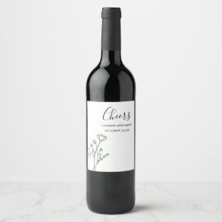 Étiquette Pour Bouteilles De Vin Vin mariage Étiquette Sage