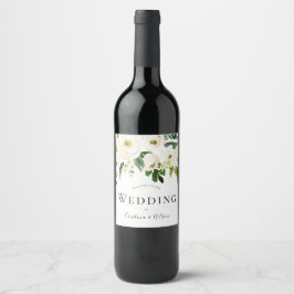 Étiquette Pour Bouteilles De Vin Vin mousseux blanc Mariage floral