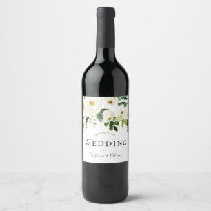 Étiquette Pour Bouteilles De Vin Vin mousseux blanc Mariage floral