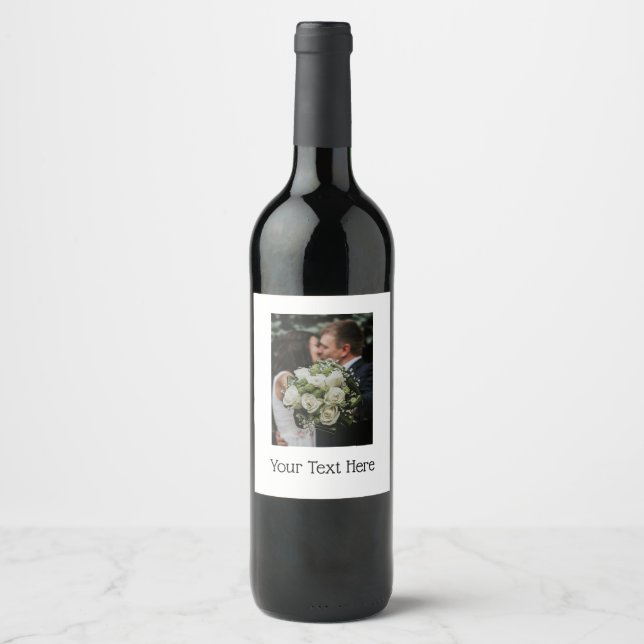 Étiquette Pour Bouteilles De Vin Vin photo et texte (Devant)