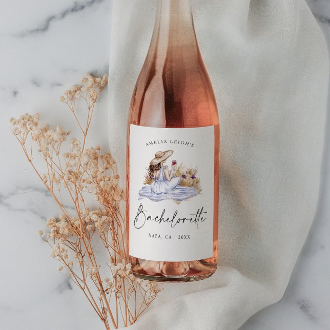 Étiquette Pour Bouteilles De Vin Vin Pique-nique Cottage Bachelorette Week-end (Créateur téléchargé)