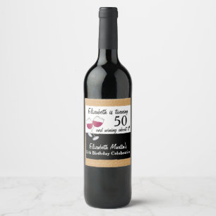 Étiquette Pour Bouteilles De Vin Vin rouge, 50e fête d'anniversaire