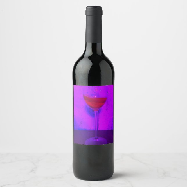 Étiquette Pour Bouteilles De Vin vin rouge dans un verre (Devant)