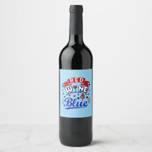 Étiquette Pour Bouteilles De Vin Vin rouge et bleu