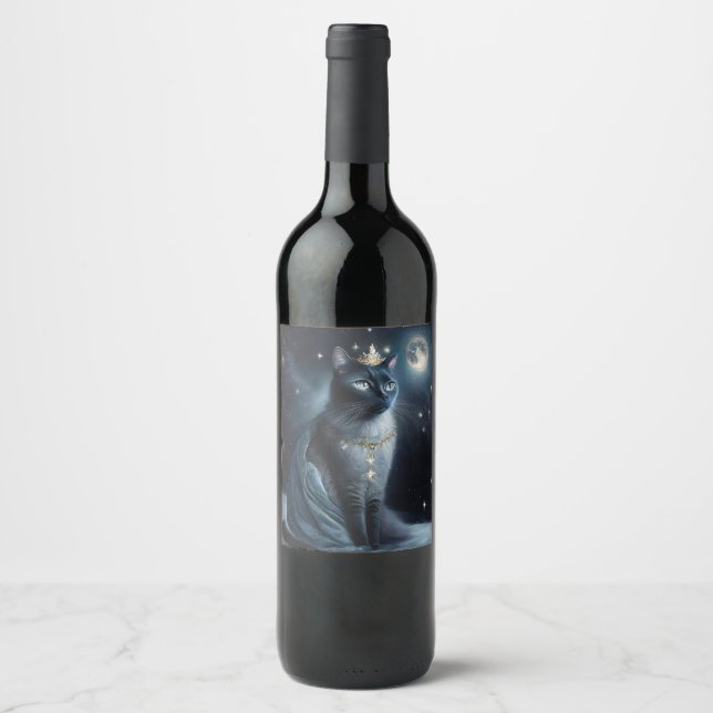 Étiquette Pour Bouteilles De Vin Vinatge Royal Cat (Devant)