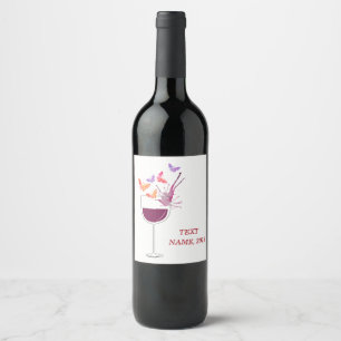 Étiquette Pour Bouteilles De Vin VINS ÉTIQUETTE - papillon, vin rouge