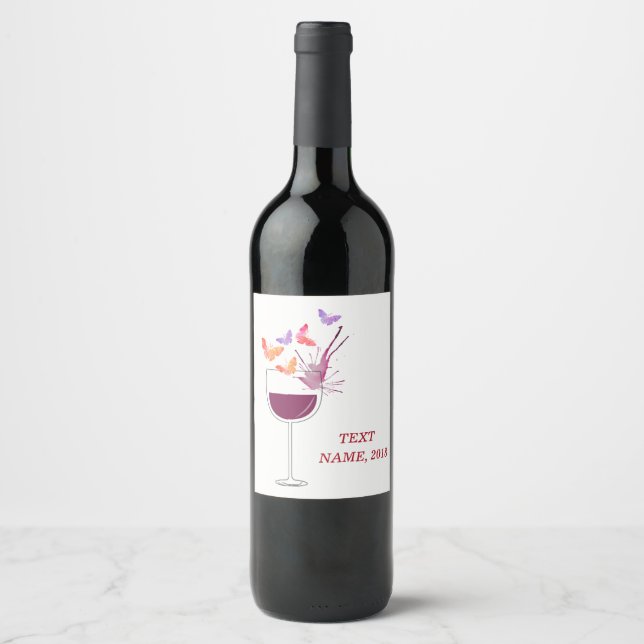 Étiquette Pour Bouteilles De Vin VINS ÉTIQUETTE - papillon, vin rouge (Devant)