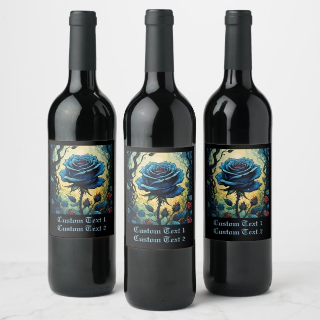 Étiquette Pour Bouteilles De Vin Vins Roses bleus 1 (Bouteilles)