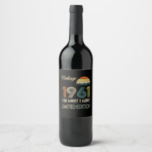 Étiquette Pour Bouteilles De Vin Vintage novembre 1961 Ce que je veux édition limi