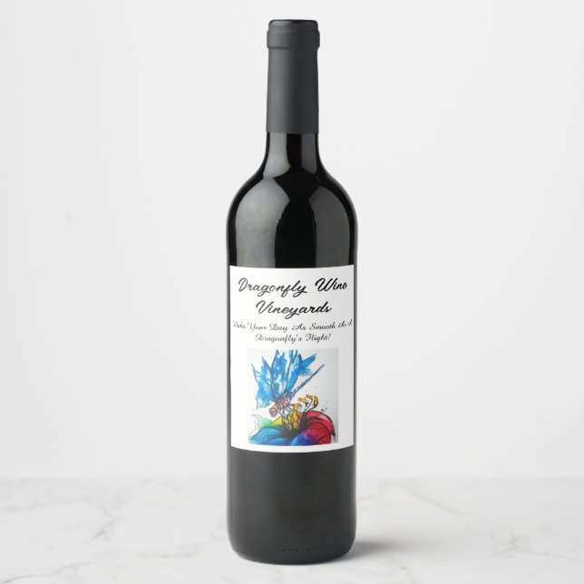 ÉTIQUETTE POUR BOUTEILLES DE VIN VINYARDS DE VIN DRAGONFLY (Devant)