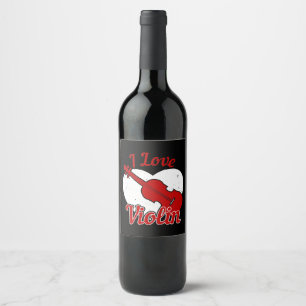Étiquette Pour Bouteilles De Vin Violon - I Love Violon