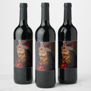 Étiquette Pour Bouteilles De Vin Vlad tepes Impaler Portrait Voivode Histoire de Dr