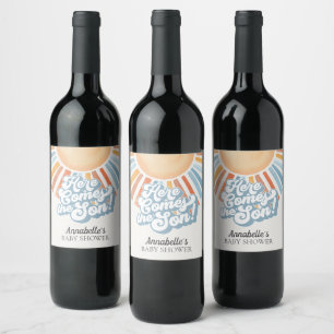 Étiquette Pour Bouteilles De Vin Voici le Baby shower garçon Son Sunshine