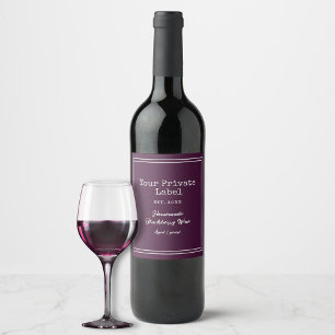 Étiquette Pour Bouteilles De Vin Votre vin de mûre fait maison en marque privée