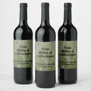 Étiquette Pour Bouteilles De Vin Vous faites la différence Désert Herbe Merci Emplo
