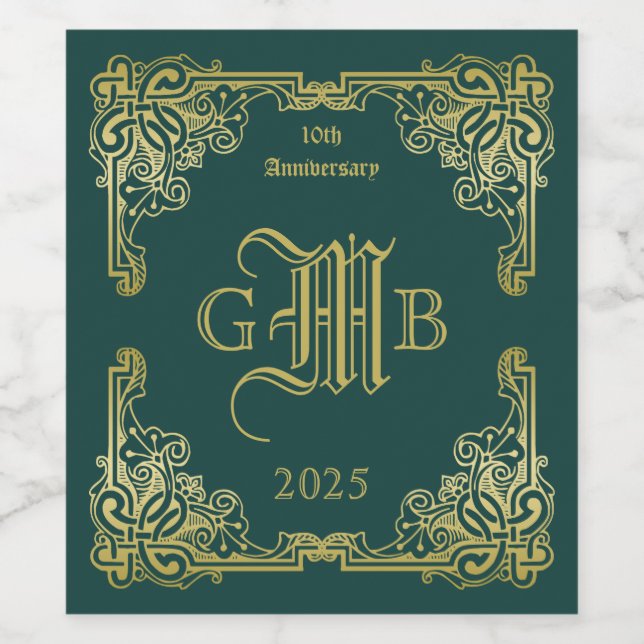 Étiquette Pour Bouteilles De Vin Wedding Monogram Classic (Étiquettes simples)