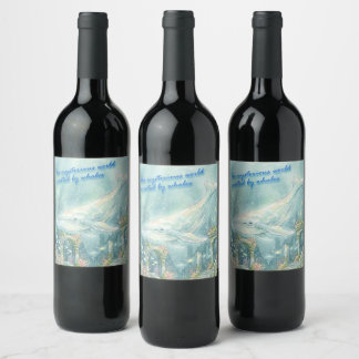 Étiquette Pour Bouteilles De Vin Whale Atlantis Underwater Fantasy
