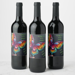 Étiquette Pour Bouteilles De Vin Whimsical Butterfly Romance Faire-part de mariage