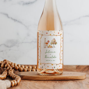 Étiquette Pour Bouteilles De Vin Whimsical Italien Citrus Mariage