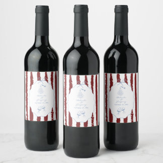 Étiquette Pour Bouteilles De Vin Whimsical Stripes Handwritten Painted Wedding 
