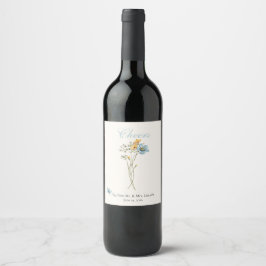 Étiquette Pour Bouteilles De Vin Whimsical Wildflowers Meadow Wedding