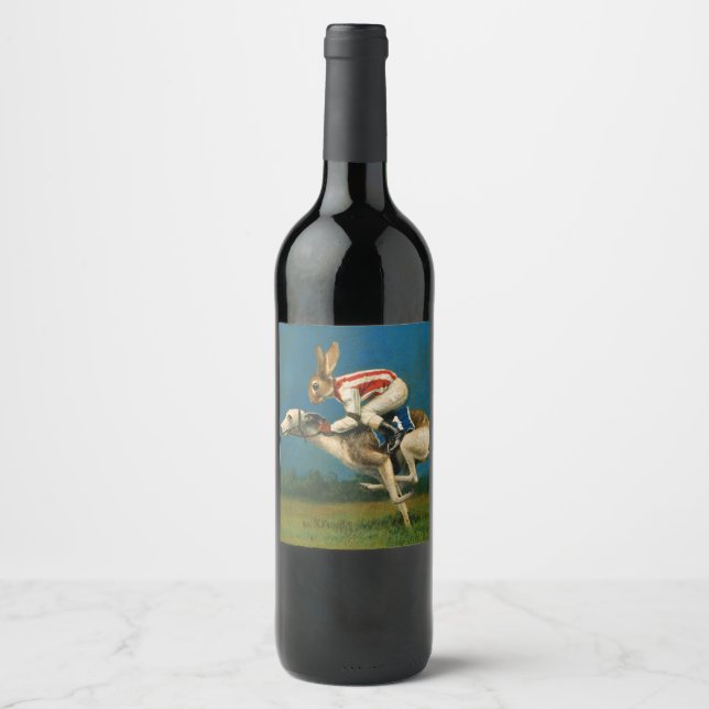 Étiquette Pour Bouteilles De Vin Whippet Racer Vin Étiquette (Devant)