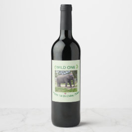 Étiquette Pour Bouteilles De Vin Wild One Elephant Party Treat