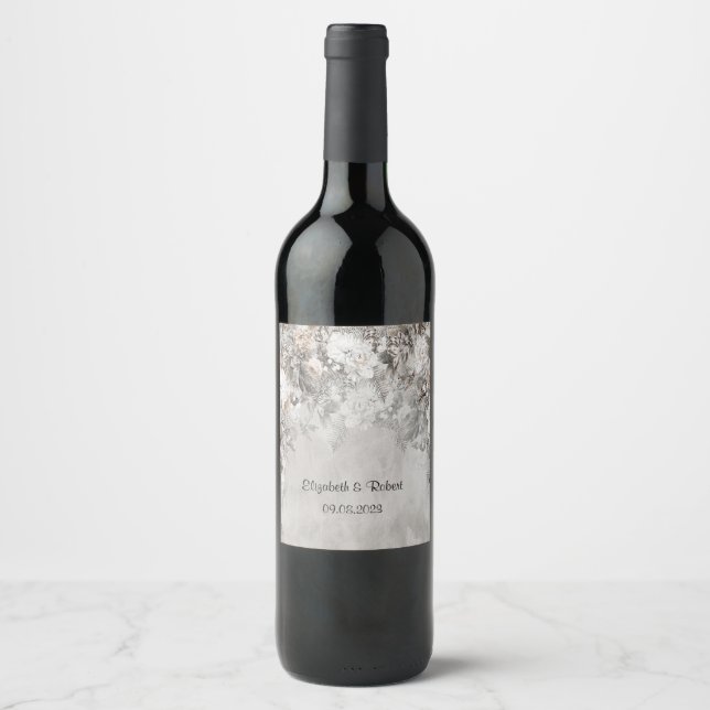 Étiquette Pour Bouteilles De Vin Wonderland Flowers Forest (Devant)