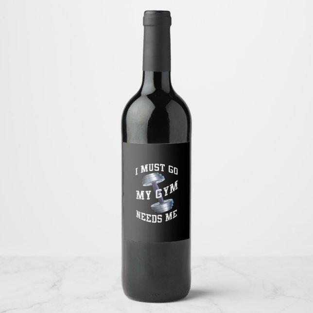 Étiquette Pour Bouteilles De Vin Workout Health and Ness (Devant)