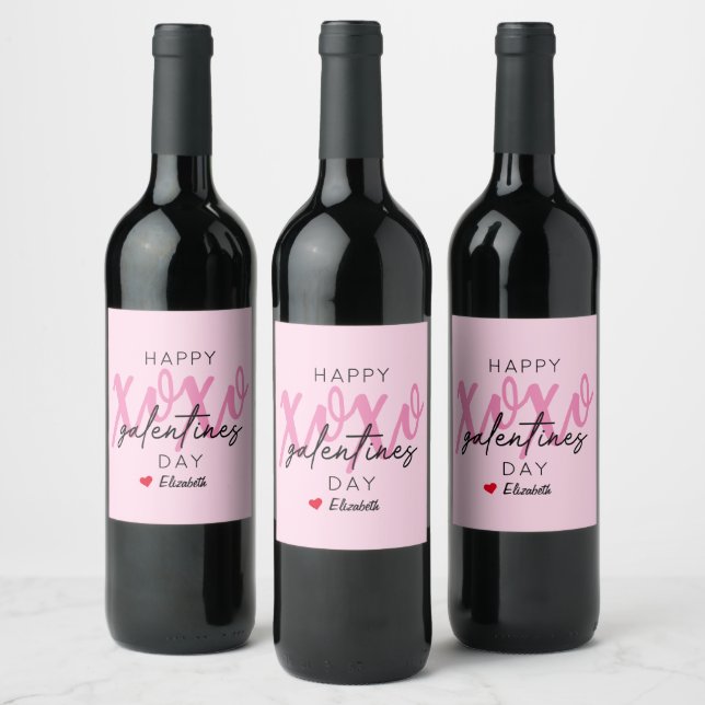 Étiquette Pour Bouteilles De Vin XOXO Bonne Saint-Galentin (Bouteilles)