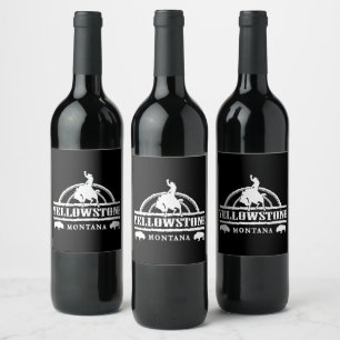 Étiquette Pour Bouteilles De Vin Yellowstone Montana
