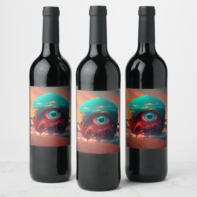 Étiquette Pour Bouteilles De Vin Yeux ensanglantés (Bouteilles)