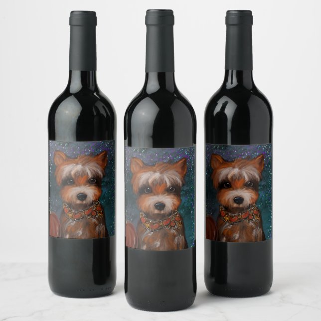 ÉTIQUETTE POUR BOUTEILLES DE VIN YORKIE (Bouteilles)