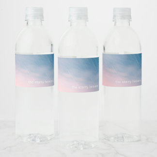 ÉTIQUETTE POUR BOUTEILLES D'EAU 明け方の空と流星 ペッドボトルラベル パッケージ