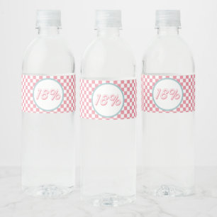 Étiquette Pour Bouteilles D'eau 18% Super rose chèque 18e anniversaire