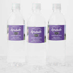 Étiquette Pour Bouteilles D'eau 2 Félicitations aux diplômés en photo Élégant viol