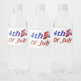 Étiquette Pour Bouteilles D'eau 4 juillet Étoiles et bandes
