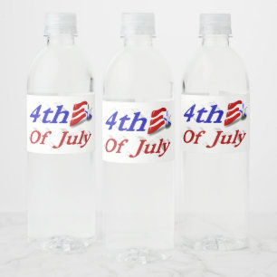 Étiquette Pour Bouteilles D'eau 4 juillet Étoiles et bandes