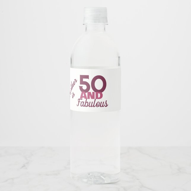 Étiquette Pour Bouteilles D'eau 50 et fabuleux (Devant)