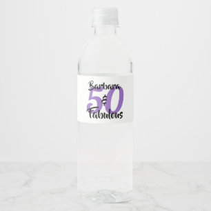 Étiquette Pour Bouteilles D'eau 50 et fabuleux fête d'anniversaire personnalisée