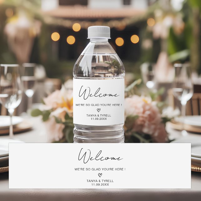 Étiquette Pour Bouteilles D'eau Accueil mariage personnalisé fête d'anniversaire (Créateur téléchargé)