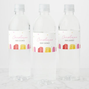 Étiquette Pour Bouteilles D'eau Affiche de bienvenue Baby shower rose