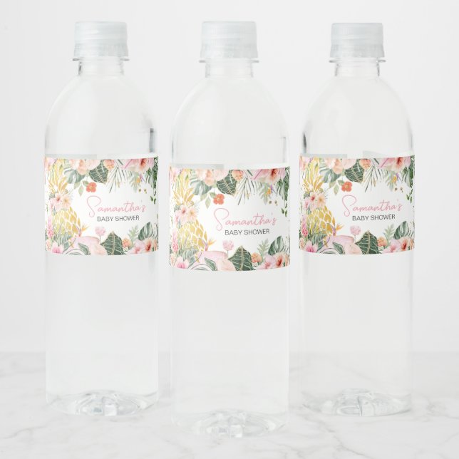 Étiquette Pour Bouteilles D'eau Aloha Baby shower ananas (Bouteilles)