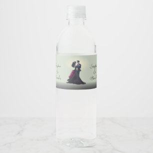 Étiquette Pour Bouteilles D'eau Amoureux romantiques gothiques Mariage élégant