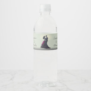 Étiquette Pour Bouteilles D'eau Amoureux romantiques gothiques Mariage élégant